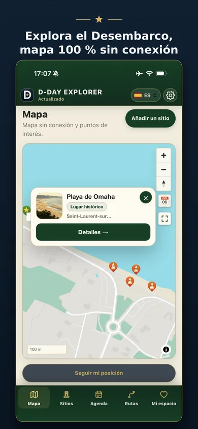 Mapa interactivo — D-Day Explorer