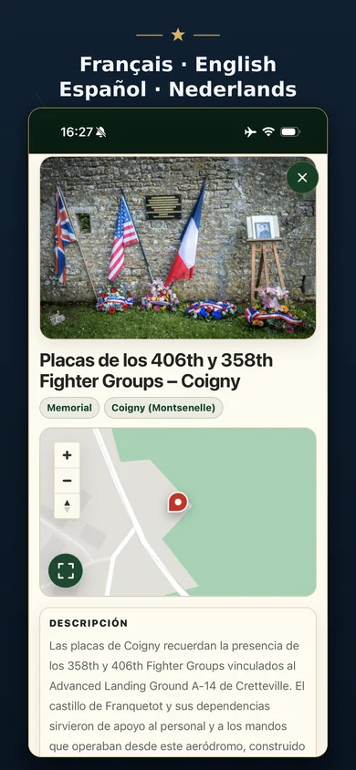 Une interface en quatre langues — D-Day Explorer